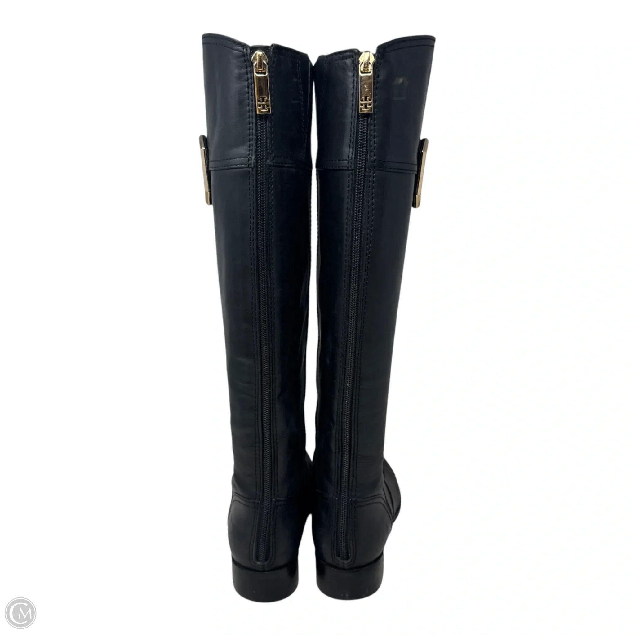 Leather Riding Boots Designer By Tory Burch In Black, Size: 7.5