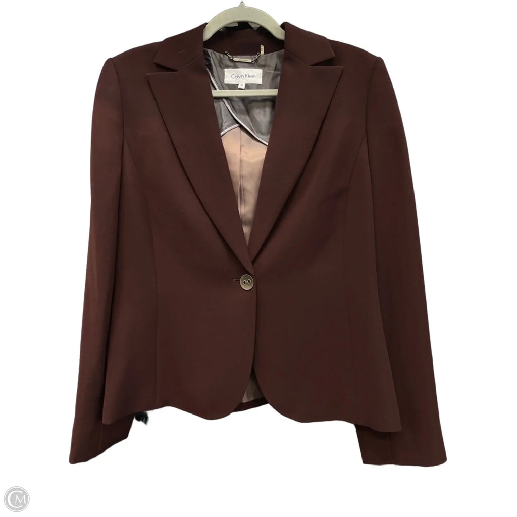 Skirt Suit 2pc By Calvin Klein In Brown, Size: 10