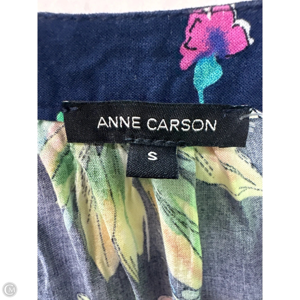 Top Short Sleeve By Anne Carson In Blue, Size: S