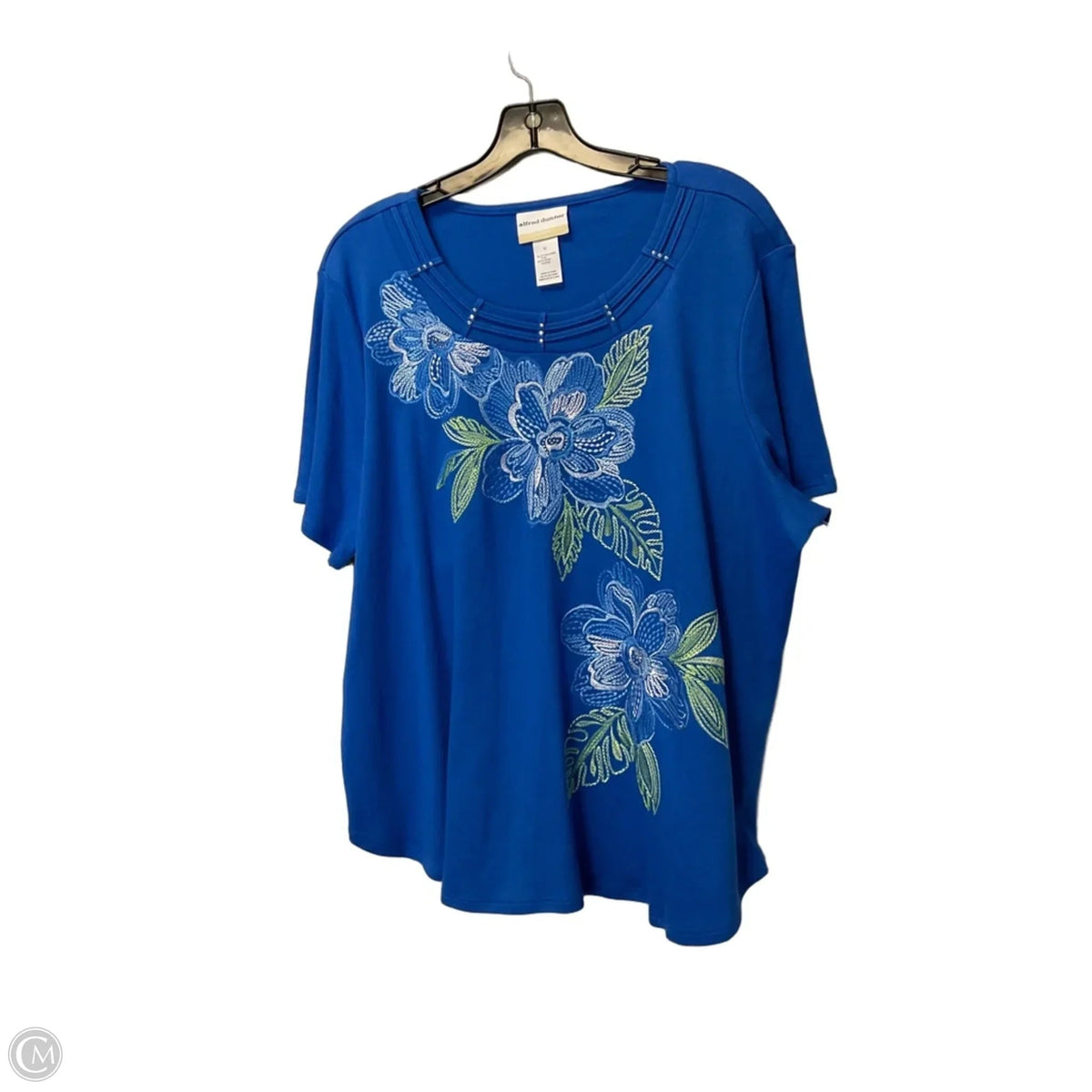 Top Short Sleeve By Alfred Dunner In Blue, Size: 1x