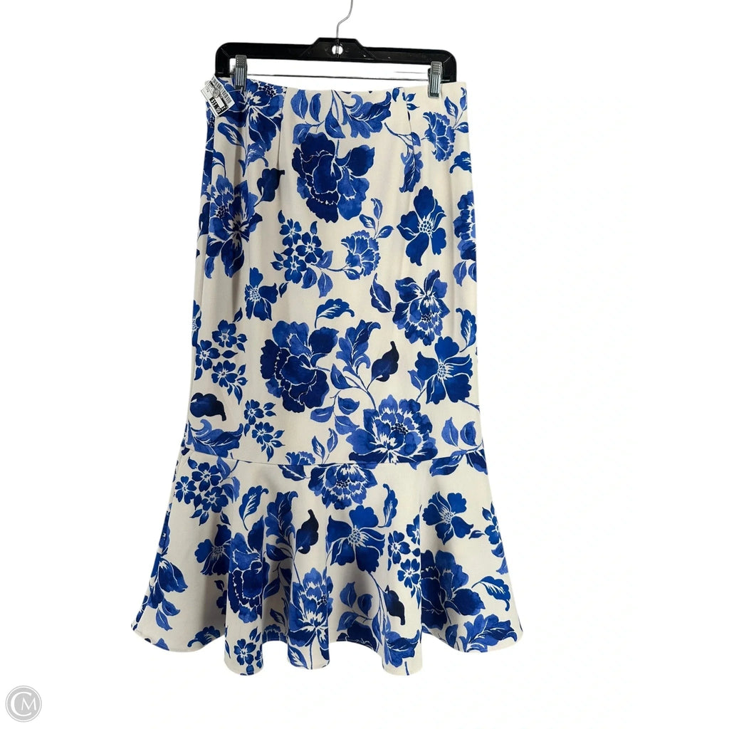 Skirt Midi By Clothes Mentor In Blue & Cream, Size: M