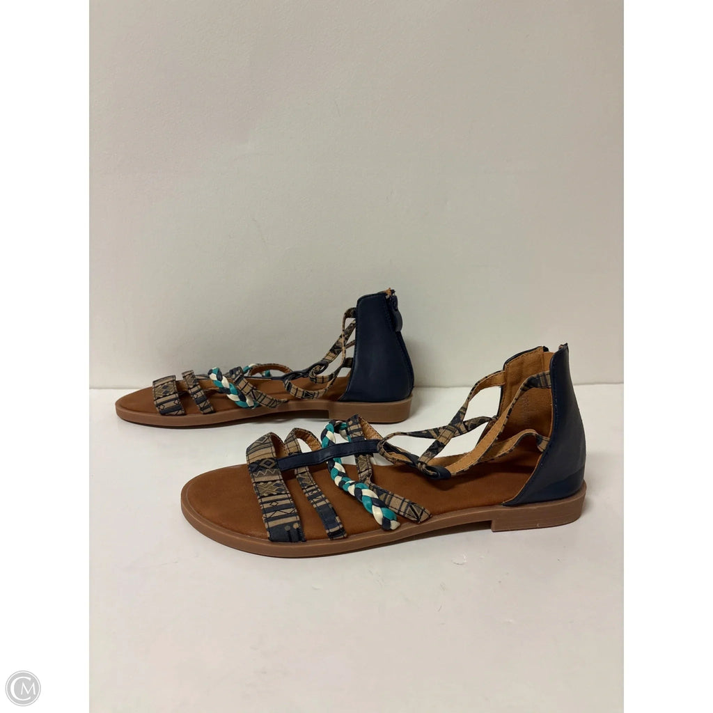 Sandals Flats By Clothes Mentor In Navy, Size: 9.5