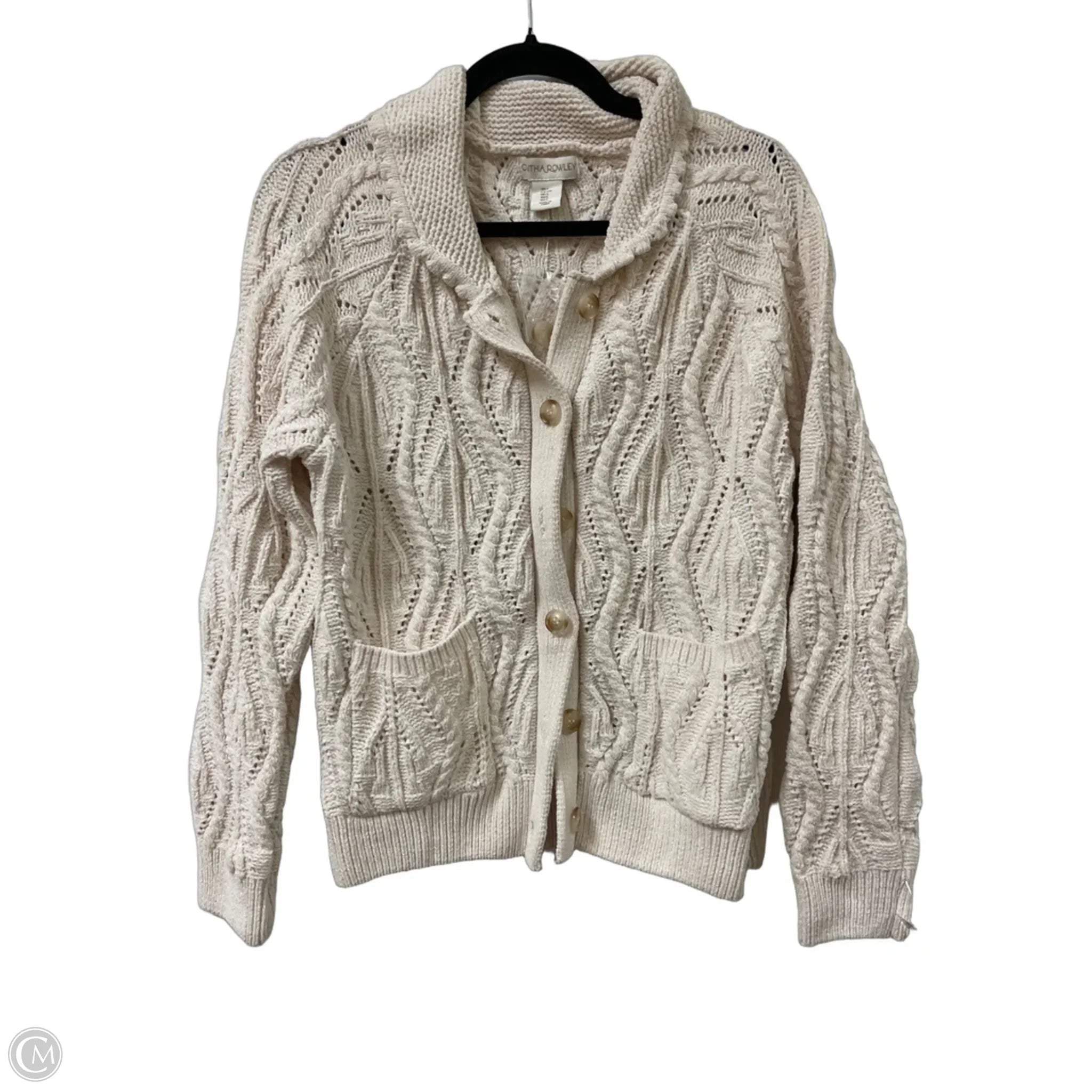 Sweater Cardigan By Cynthia Rowley In Cream, Size: S