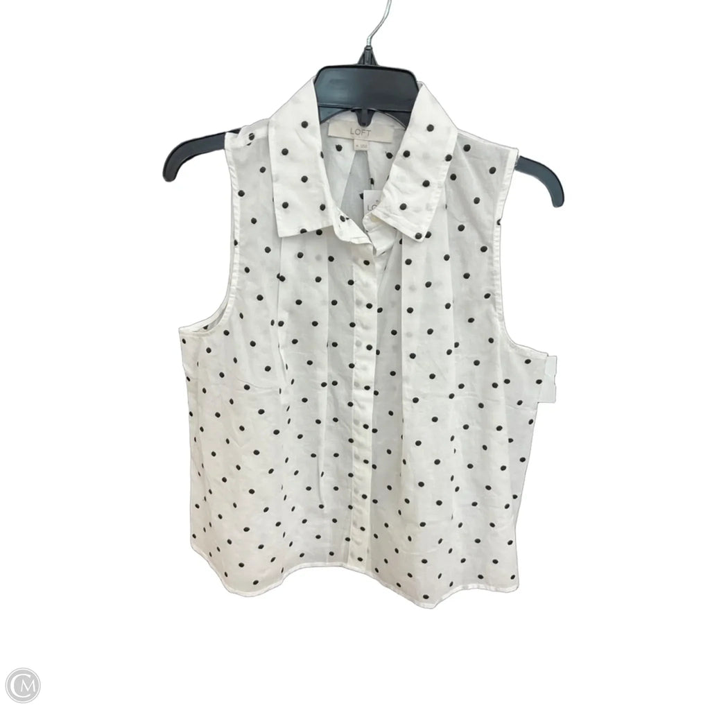 Top Sleeveless By Loft In Polkadot Pattern, Size: M