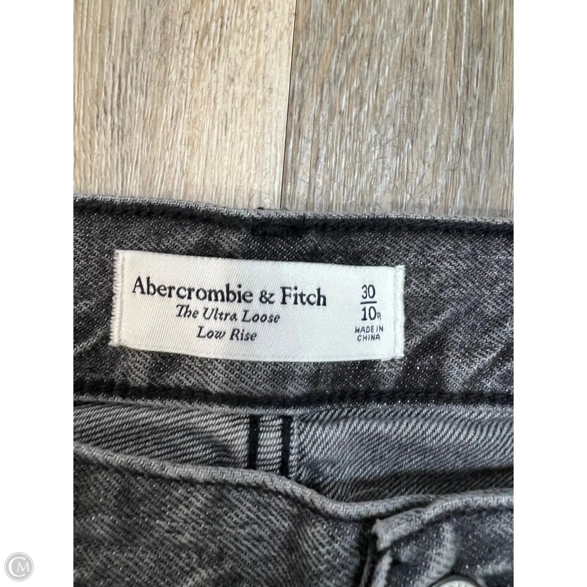 Jeans Wide Leg By Abercrombie And Fitch In Grey Denim, Size: 10/30