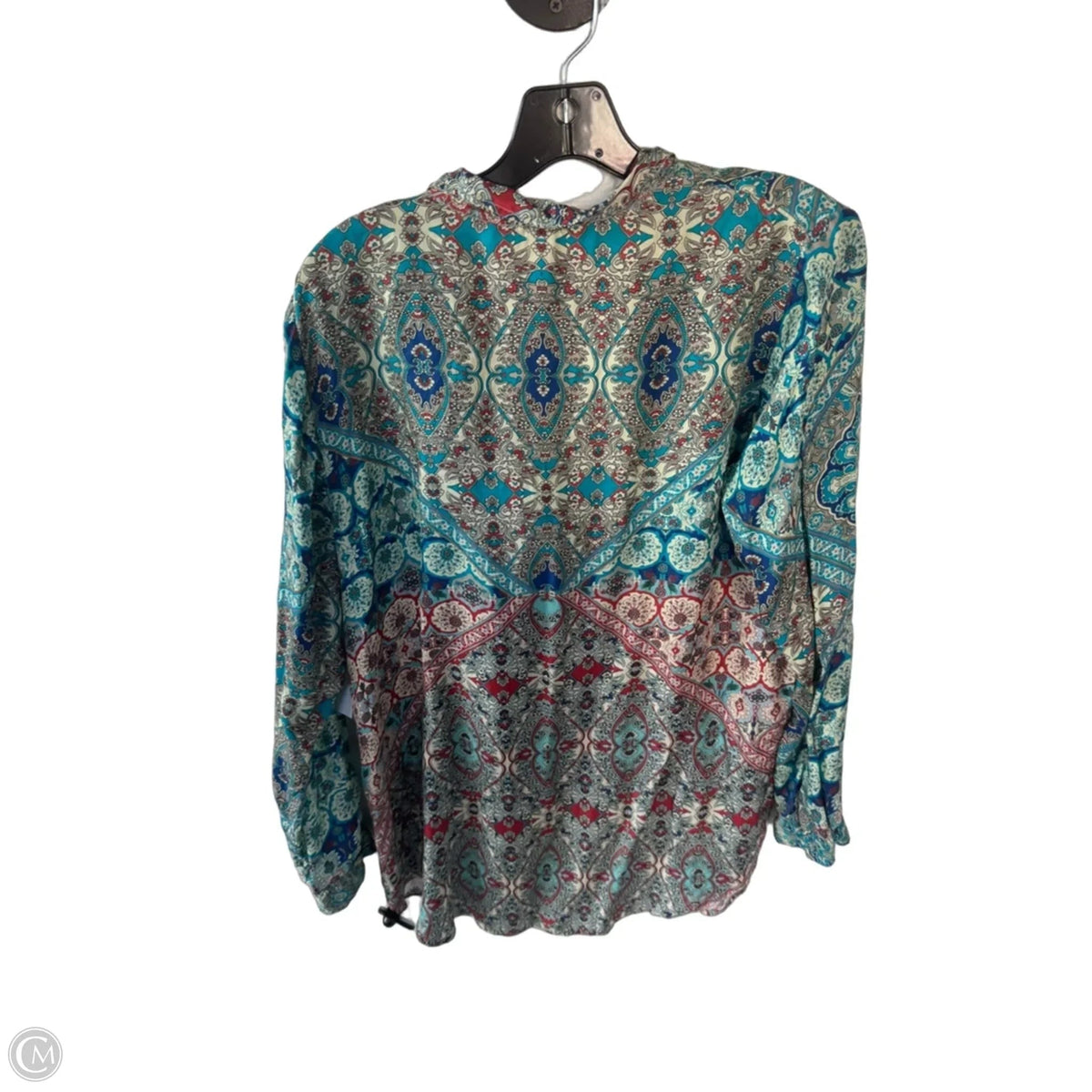 Top Long Sleeve Designer By Johnny Was In Blue & Red, Size: M