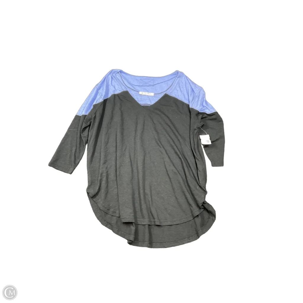 Top 3/4 Sleeve Basic By We The Free In Black & Blue, Size: Xs