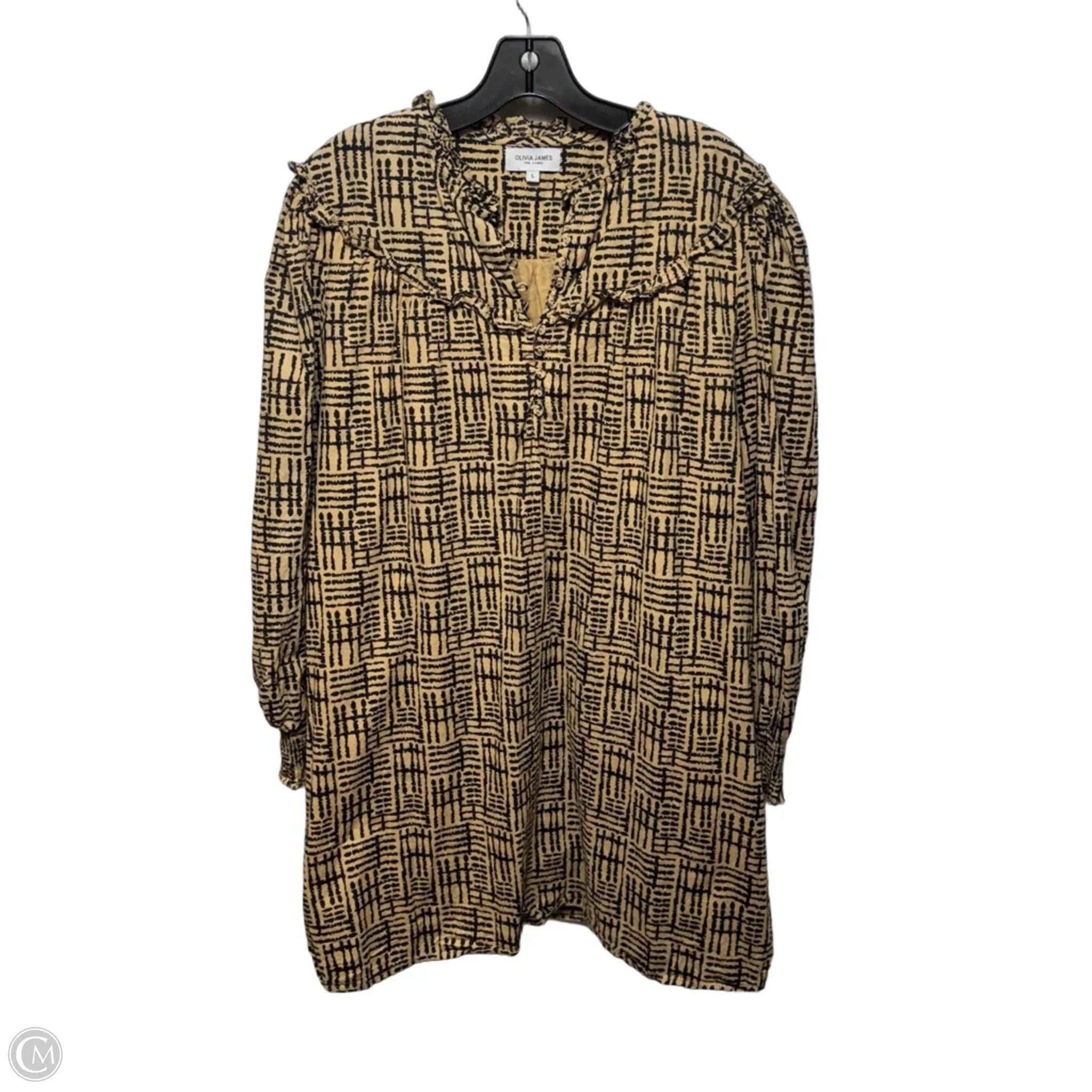 Ella Dress By Olivia James In Tribal Black & Brown, Size: L