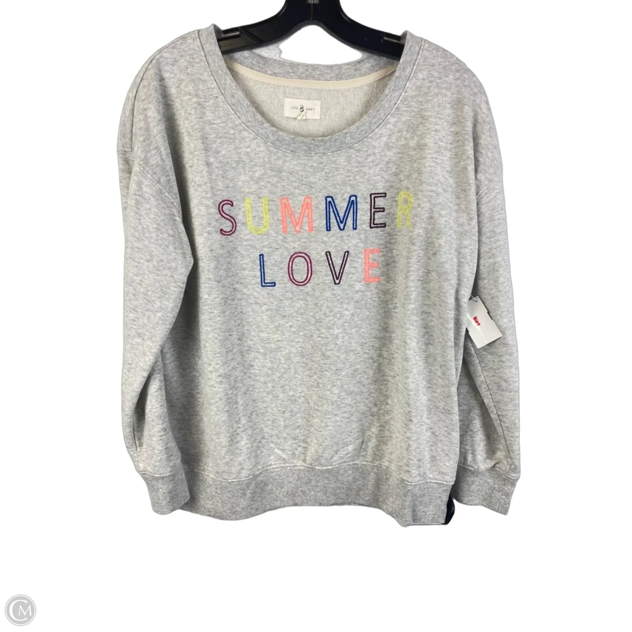 Sweatshirt Crewneck By Lou And Grey In Grey, Size: S