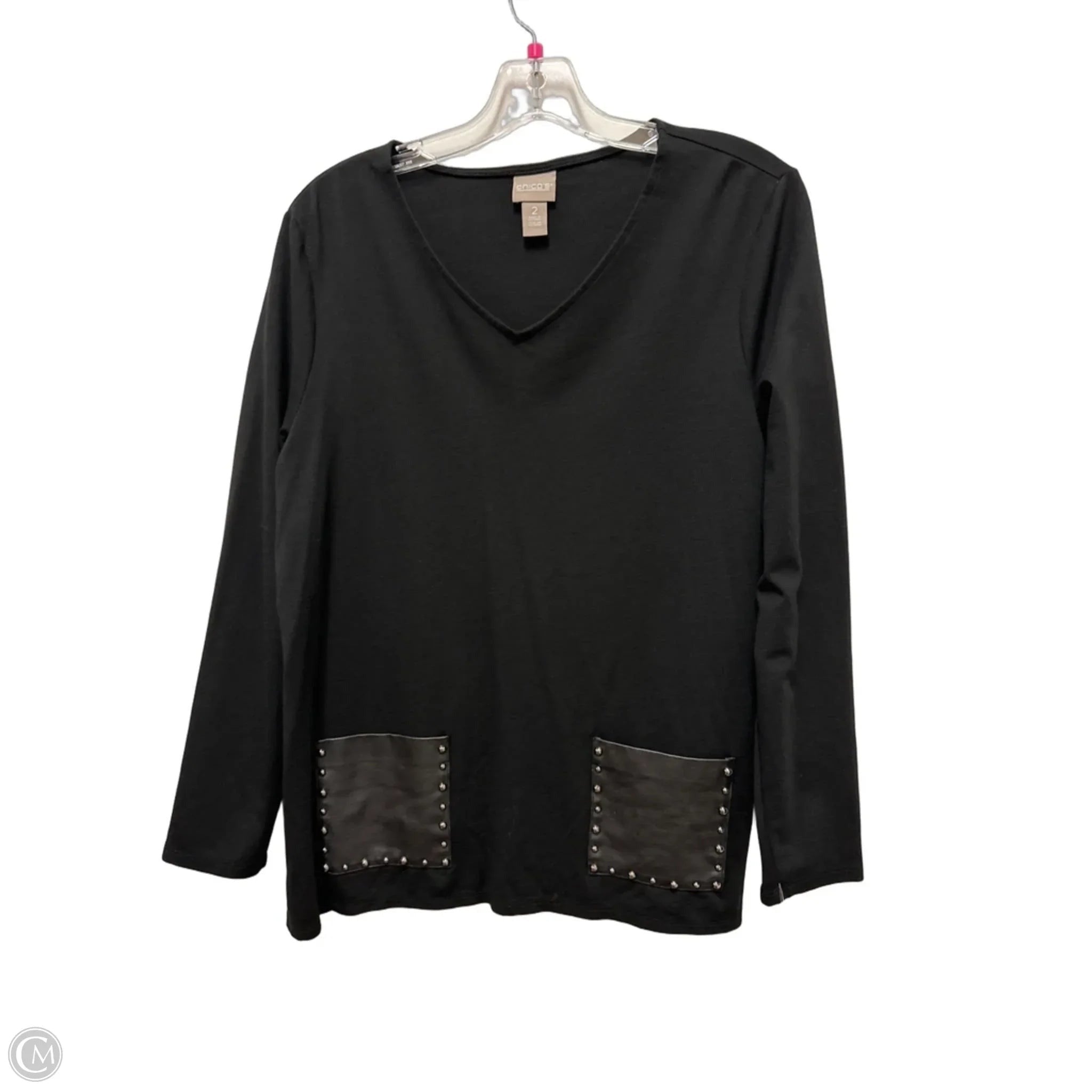 Top Long Sleeve By Chicos In Black, Size: L