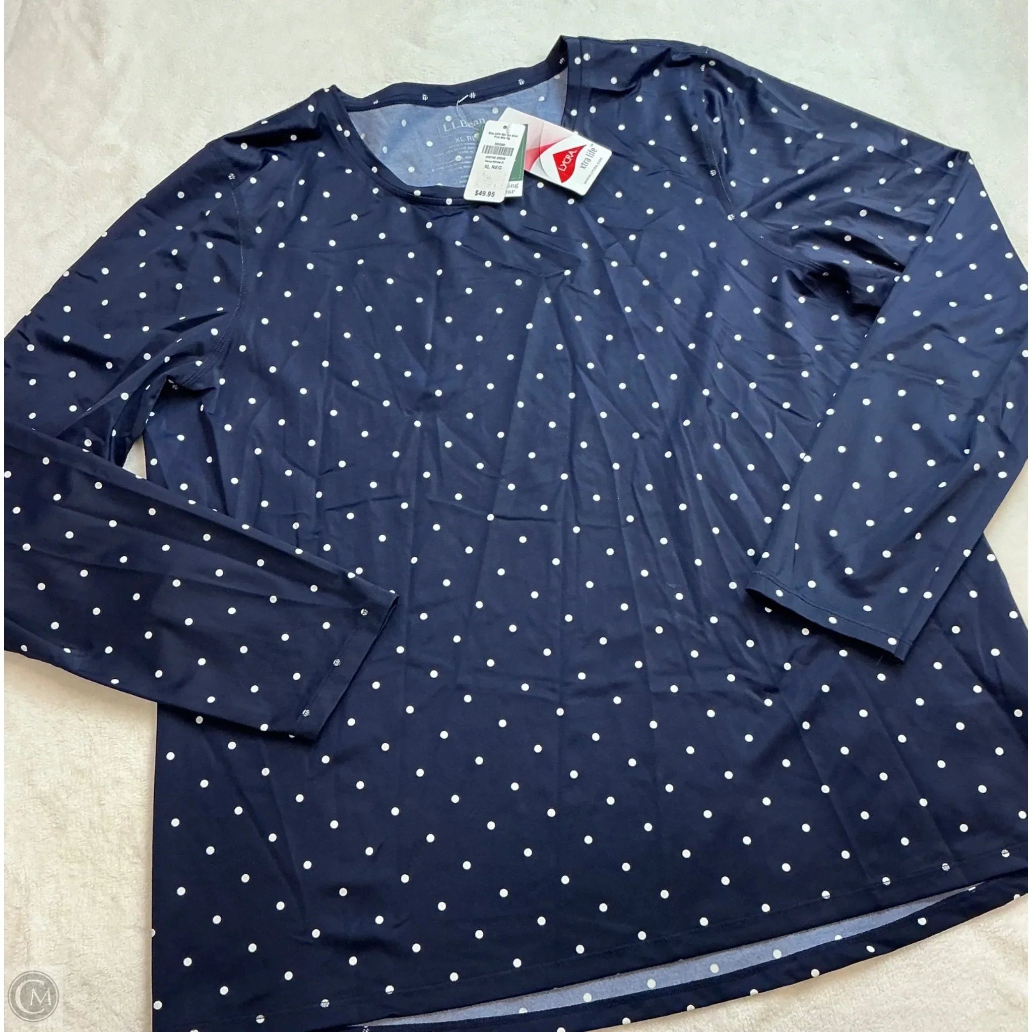 Top Long Sleeve By L.l. Bean In Polkadot Pattern, Size: Xl