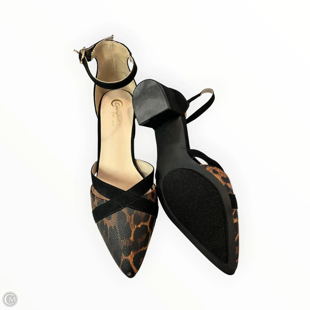 Shoes Heels Block By Comfort Casual In Animal Print, Size: 6