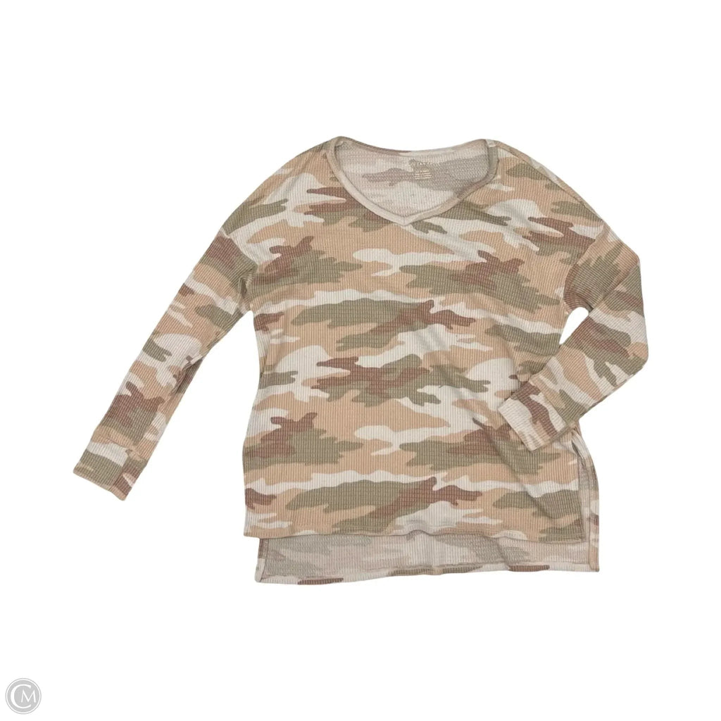 Top Long Sleeve By American Eagle In Orange & Tan, Size: Xs