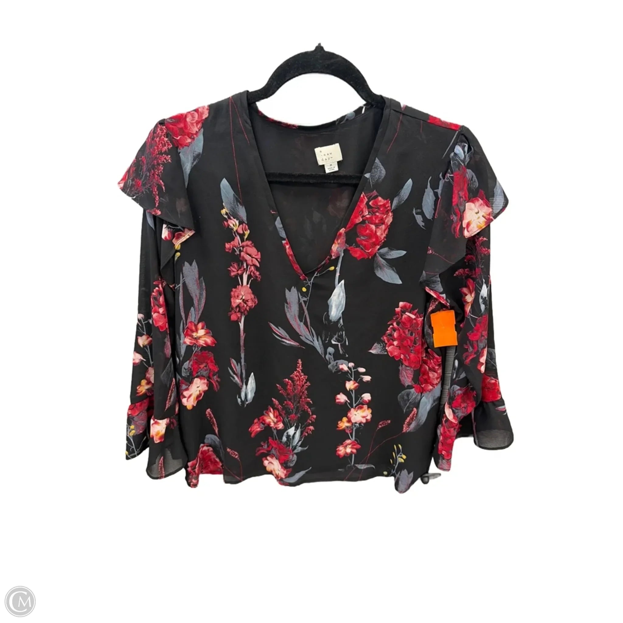 Top Long Sleeve By A New Day In Black, Size: M