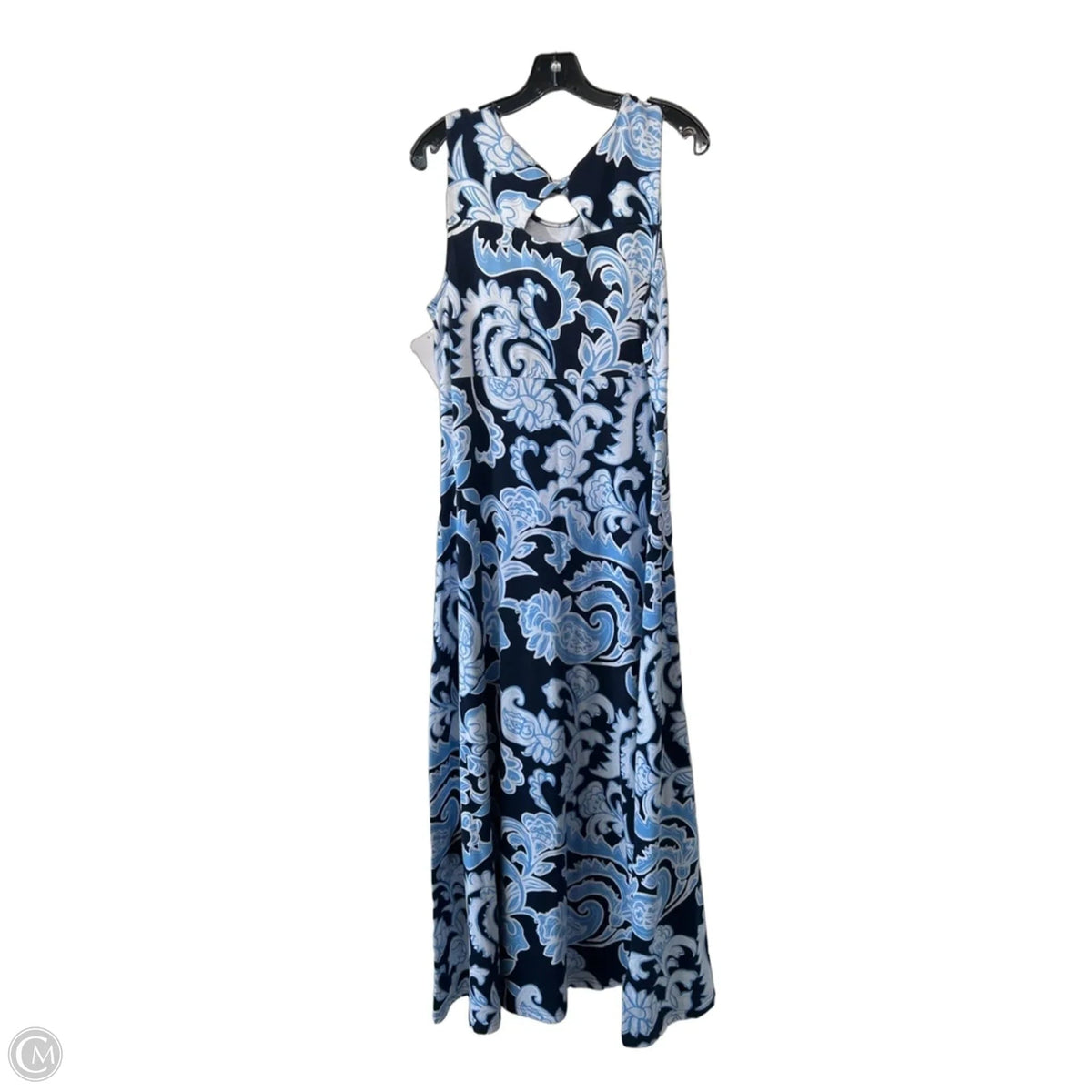 Dress Casual Maxi By Talbots In Blue & White, Size: L