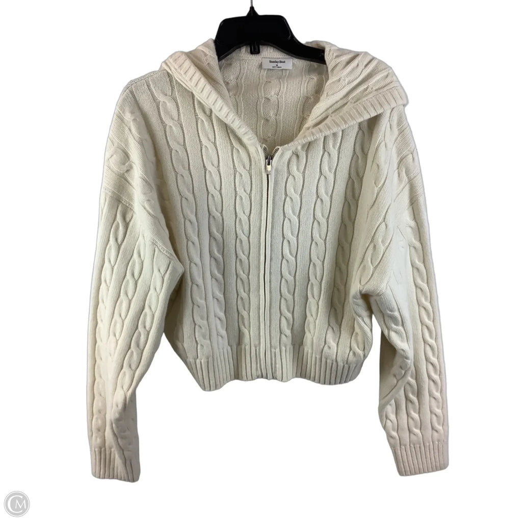 Sweater Cardigan By Sunday Best In Cream, Size: M