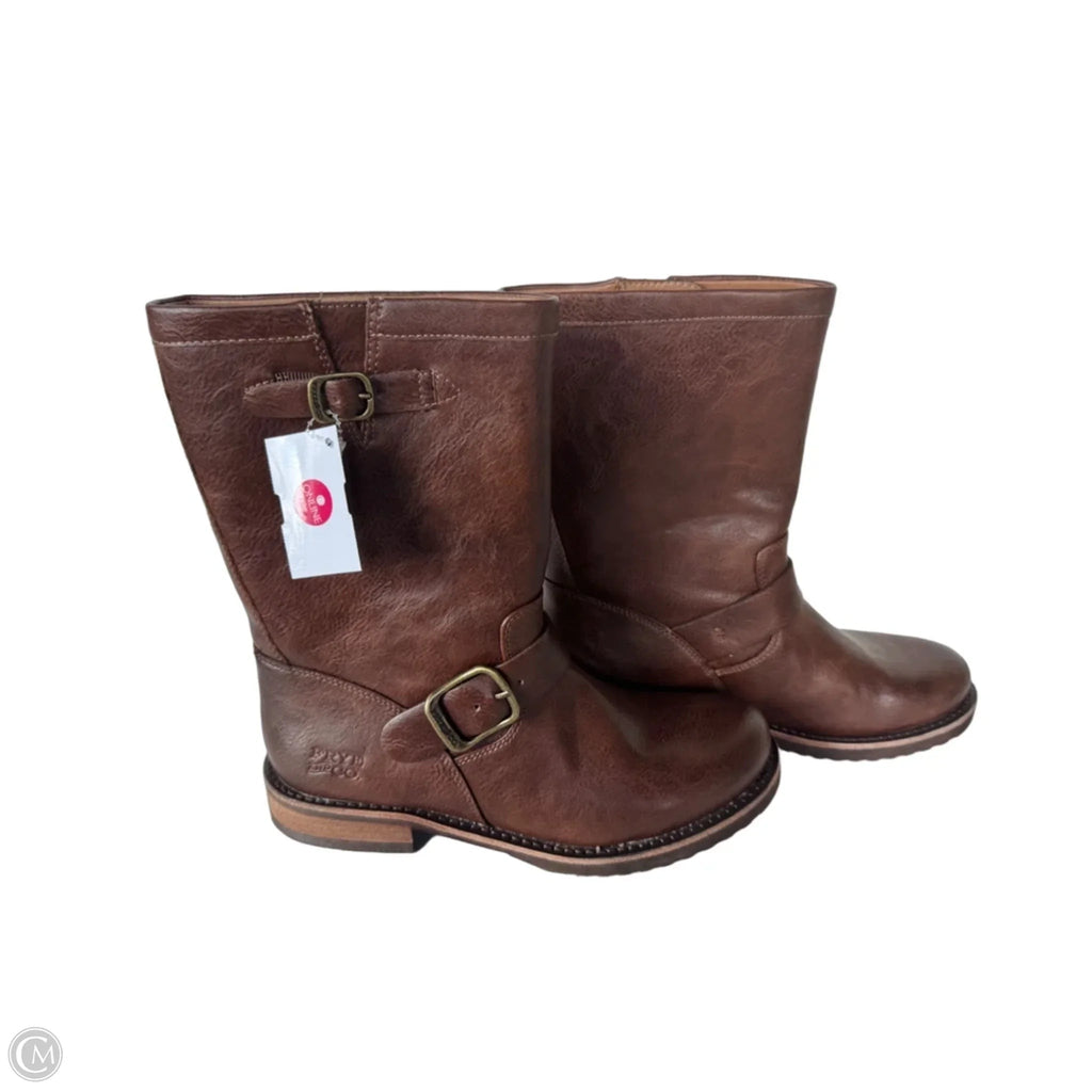 Boots Mid-calf Flats By Frye And Co In Brown, Size: 8