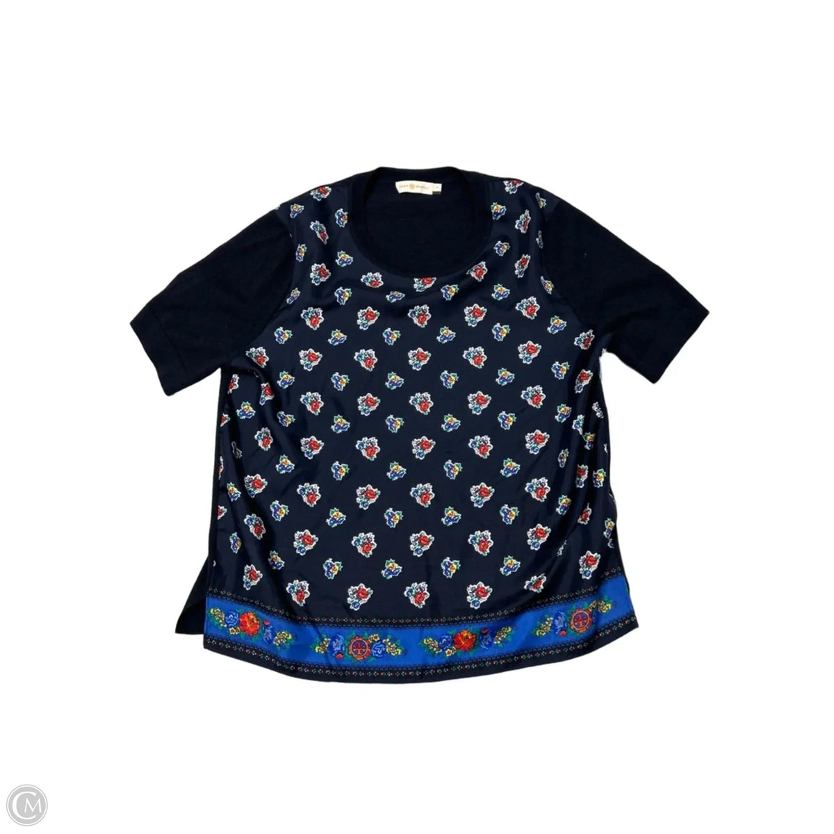 Top Short Sleeve Designer By Tory Burch In Floral Print, Size: L