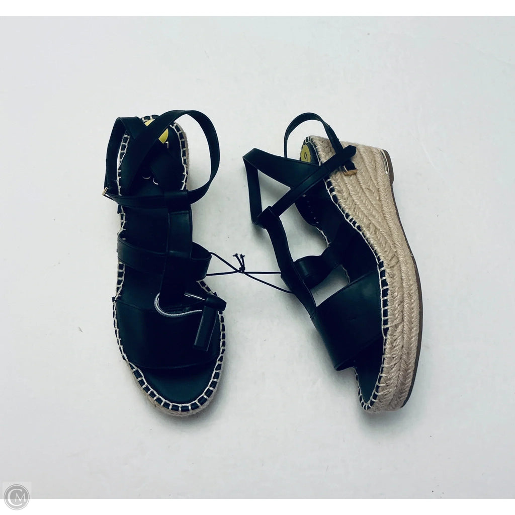 Sandals Heels Wedge By Franco Sarto In Black, Size: 9