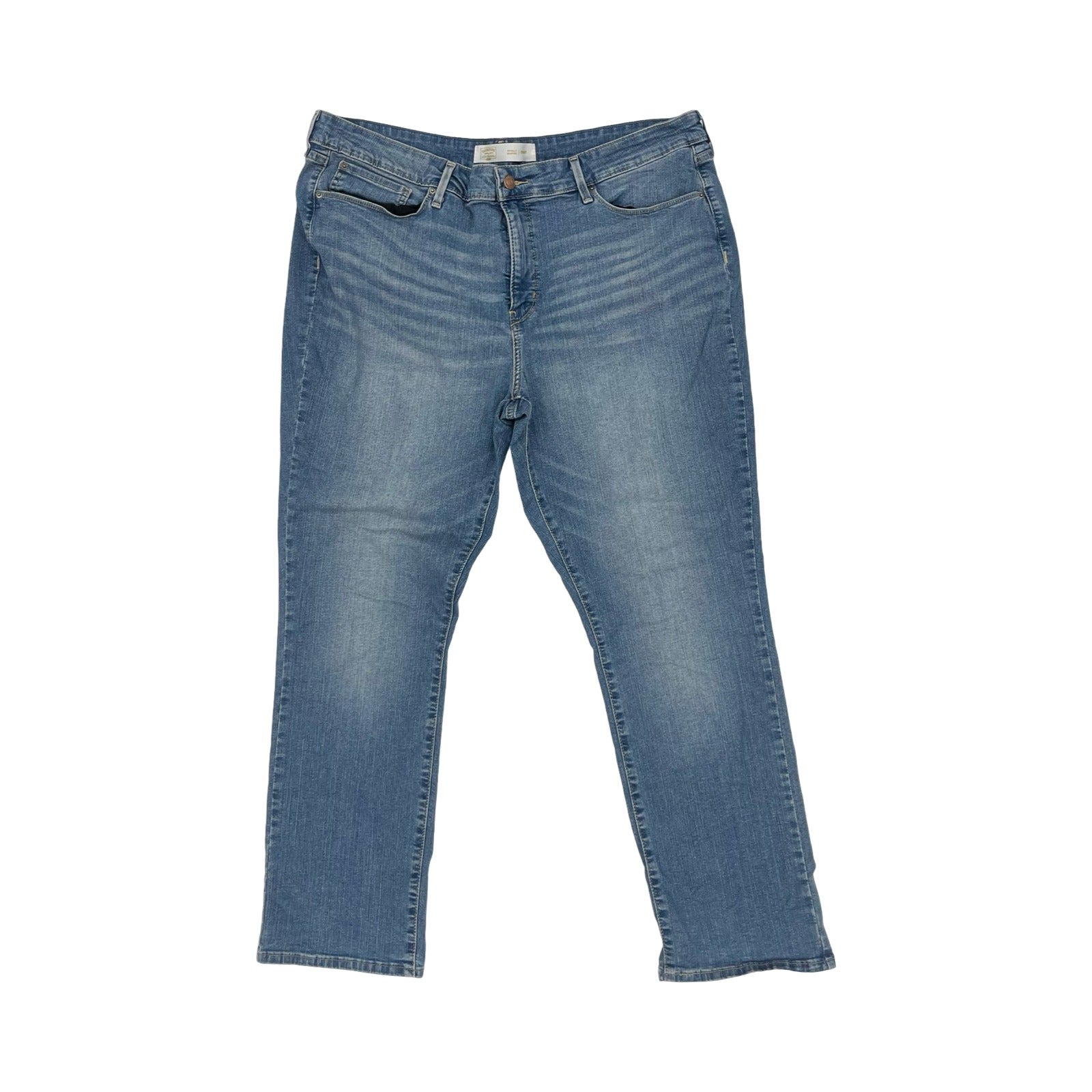 Jeans Straight By Levis In Blue Denim, Size:20