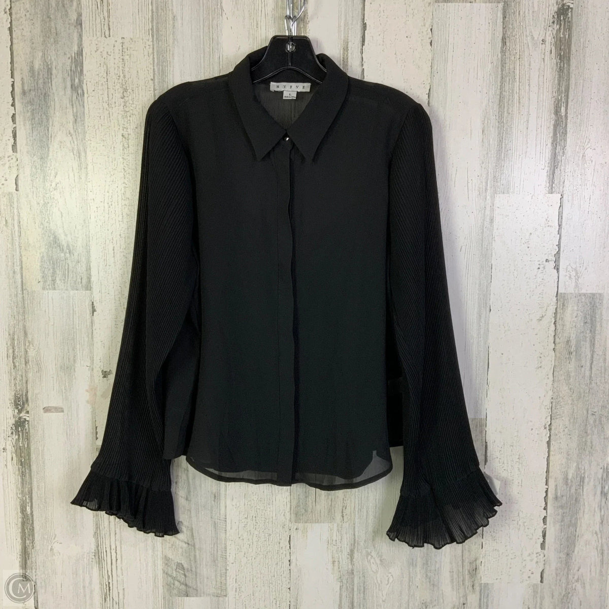 Blouse Long Sleeve By Hyfve In Black, Size: L