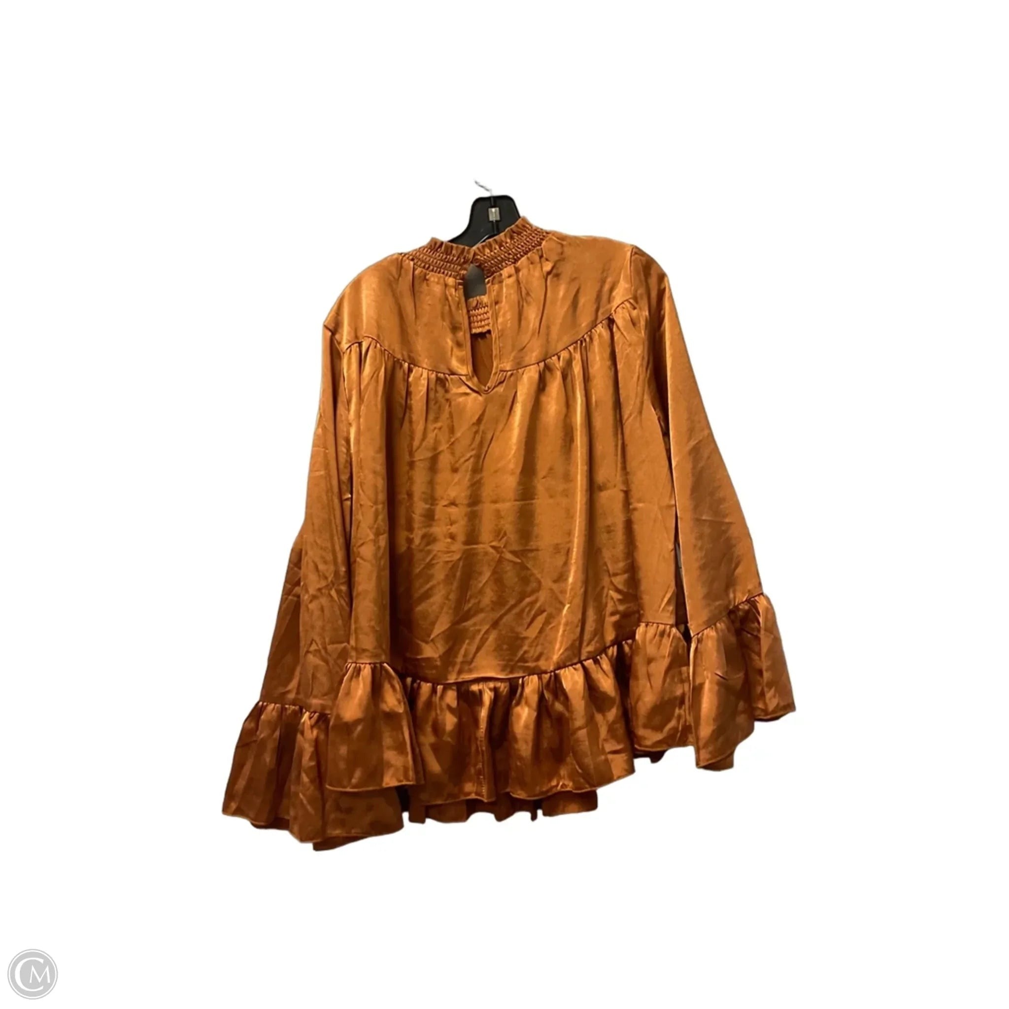 Top Long Sleeve By Peach Love Cream California In Orange, Size: L