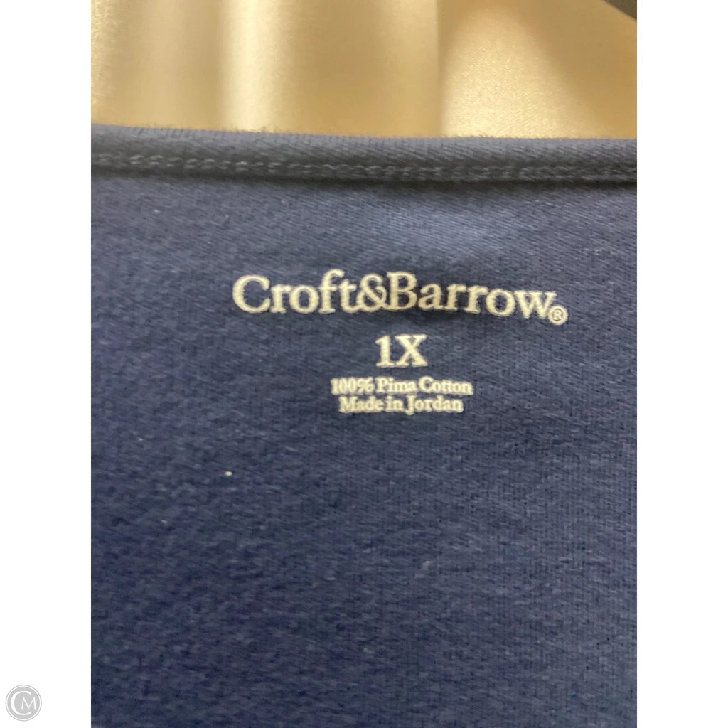 Top Short Sleeve By Croft And Barrow In Navy, Size: 1x