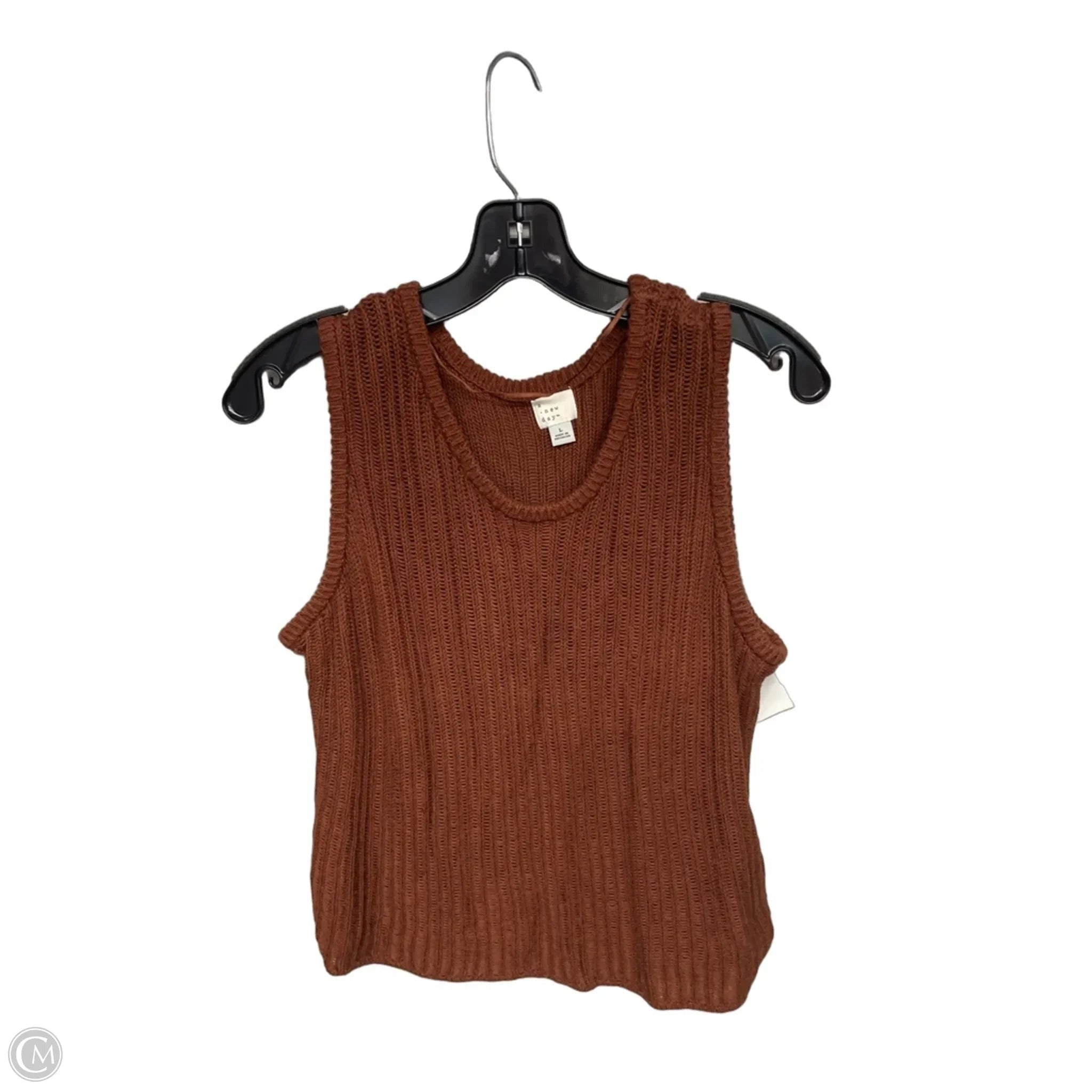Top Sleeveless By A New Day In Brown, Size: L