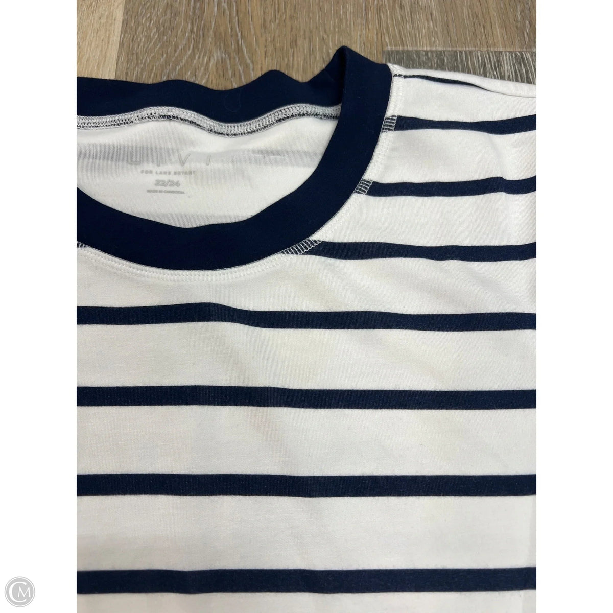 Athletic Top Short Sleeve By Livi Active In Striped Pattern, Size: 3x