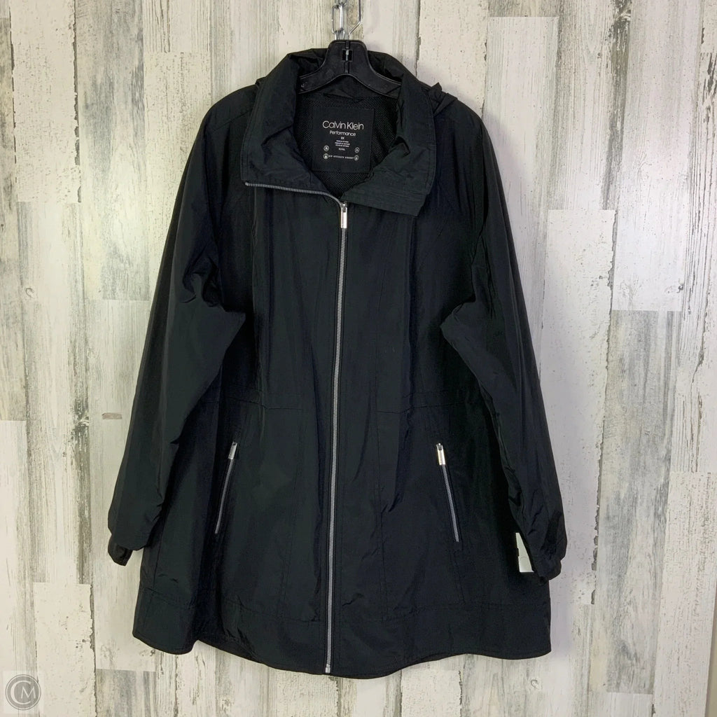 Coat Raincoat By Calvin Klein Performance In Black, Size: 2x