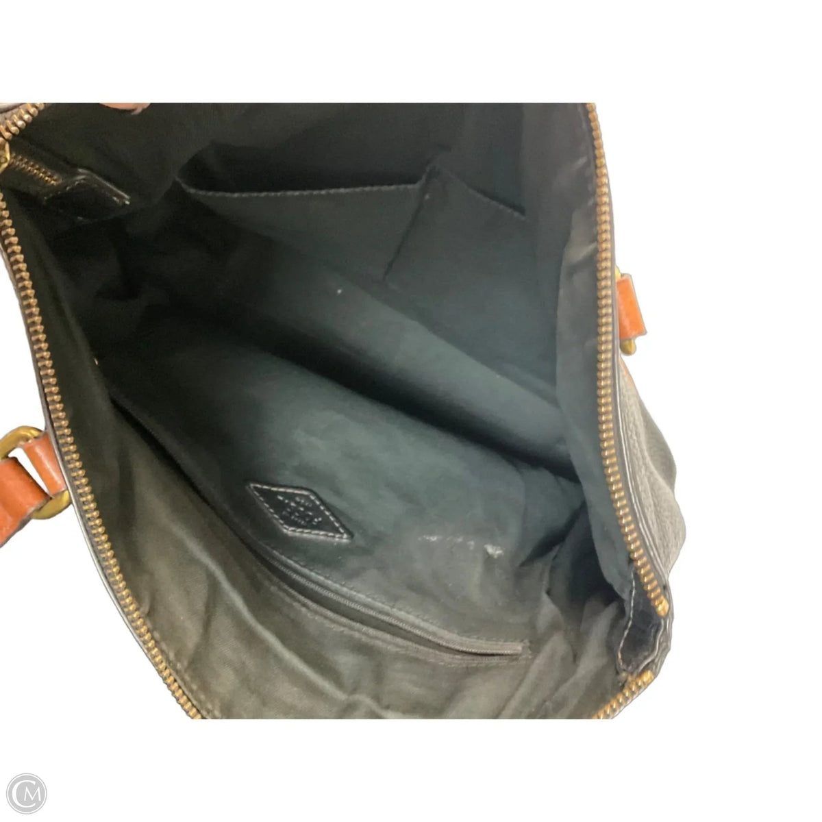 Handbag Leather By Fossil, Size: Medium