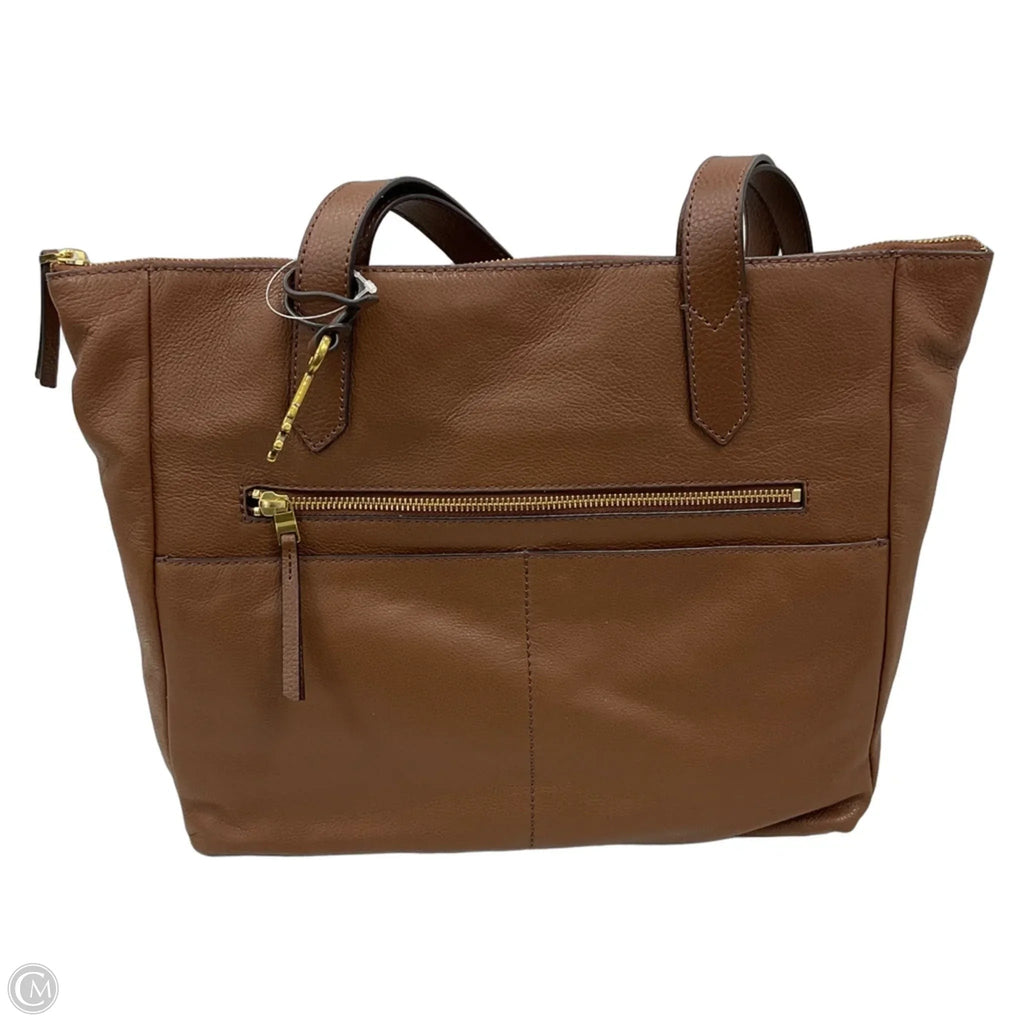 Handbag Leather By Fossil, Size: Large