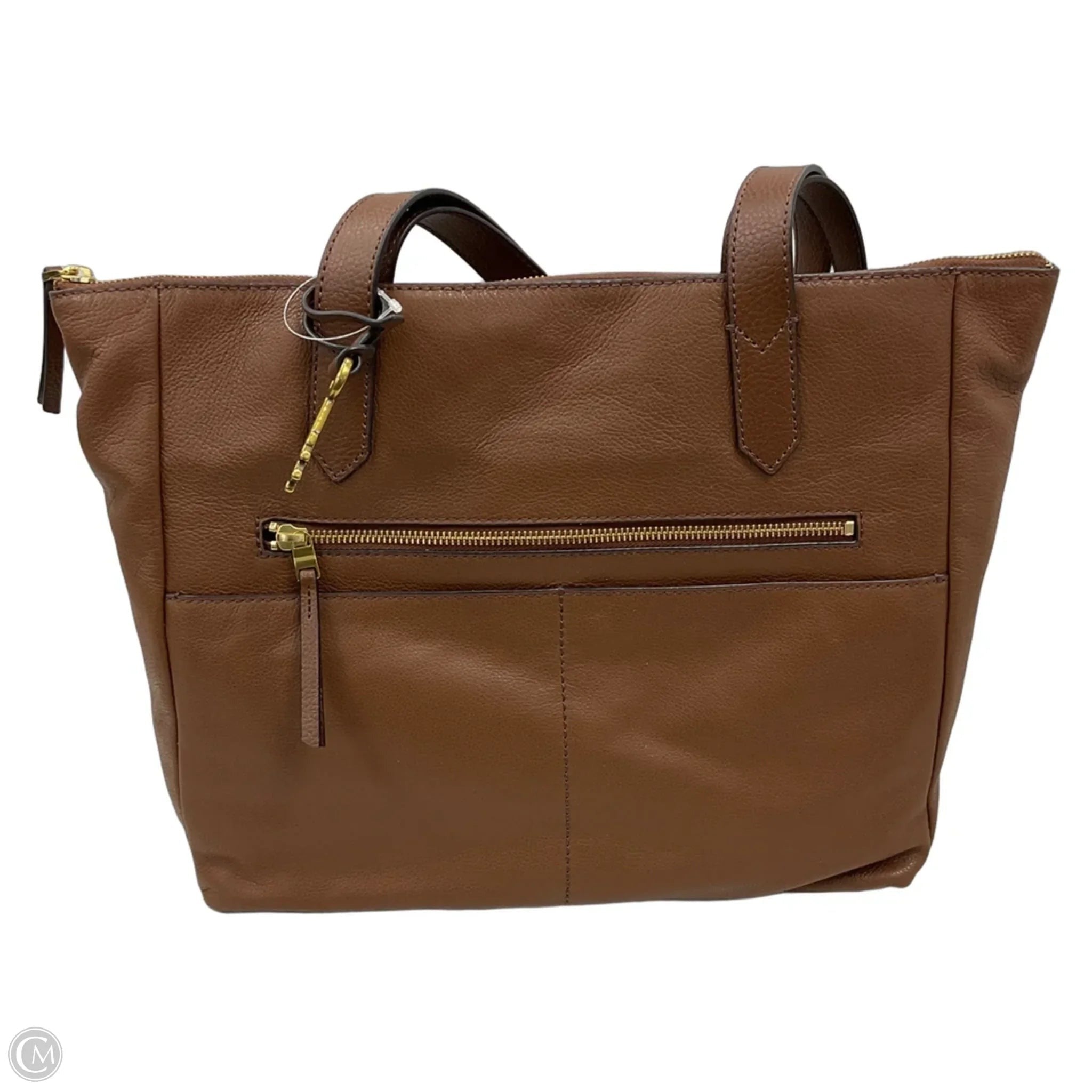 Handbag Leather By Fossil, Size: Large
