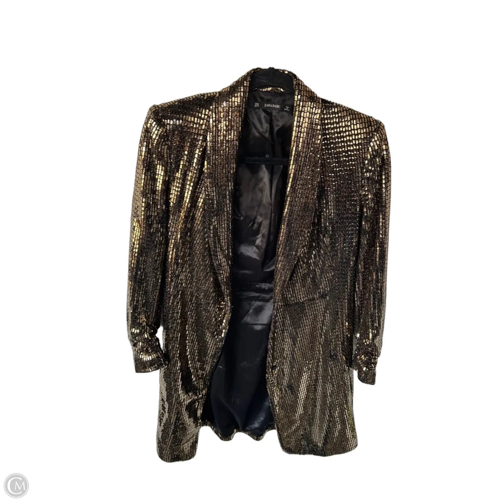 Blazer By Zara Basic In Gold, Size: Xs