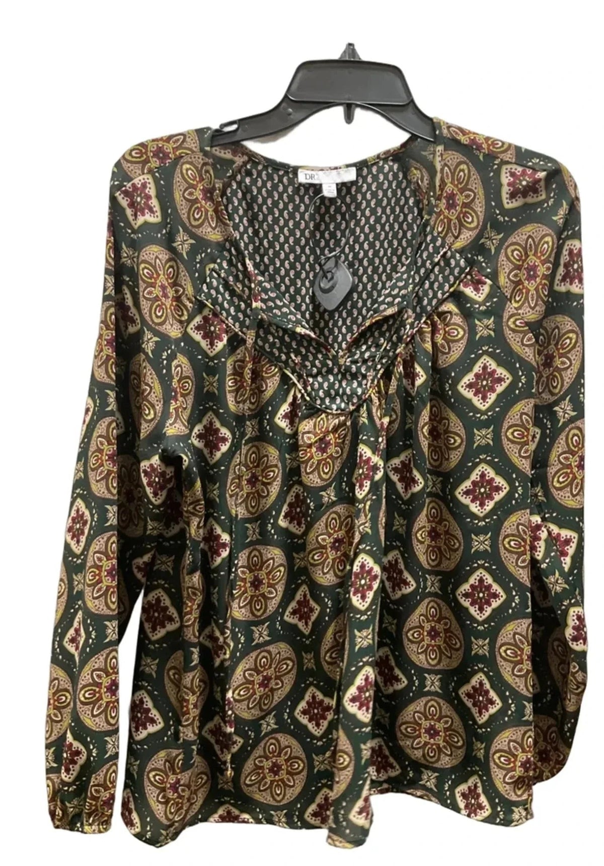 Top Long Sleeve By Dr2 In Green, Size: M