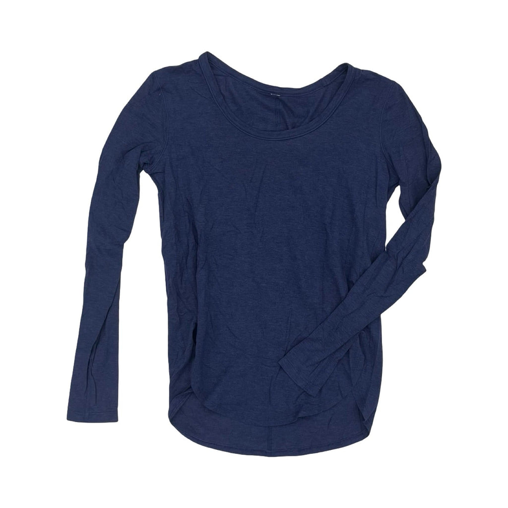 Athletic Top Ls Collar By Lululemon In Navy, Size:S