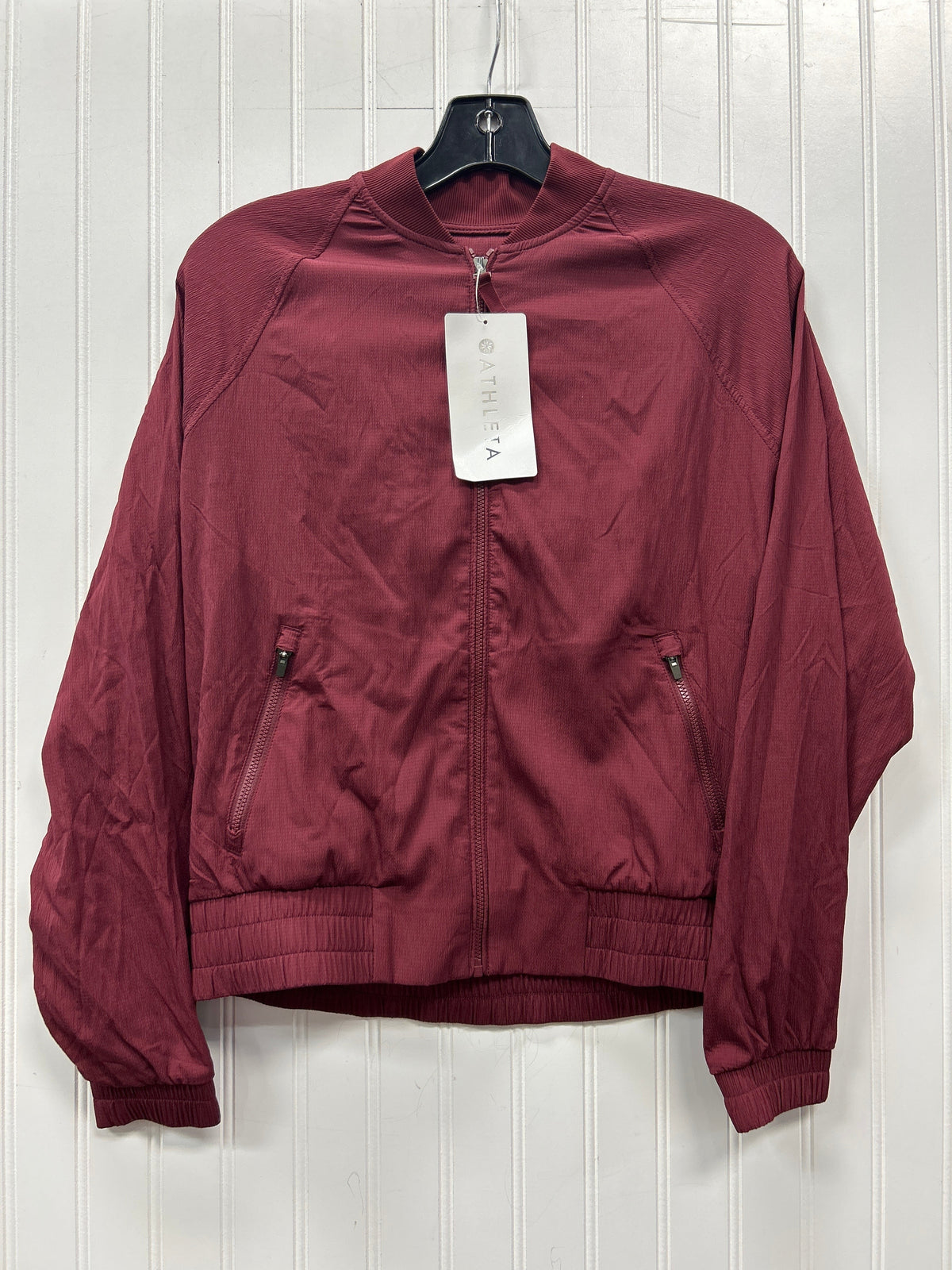 Athletic Jacket By Athleta In Maroon, Size:Xs NWT