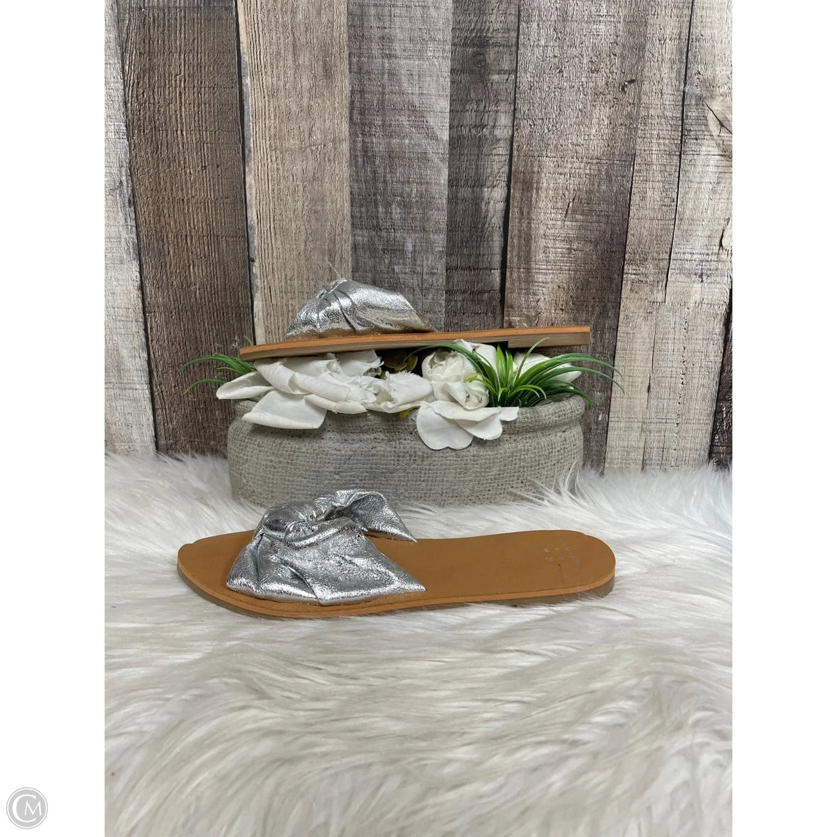 Sandals Flats By A New Day In Silver, Size: 6.5