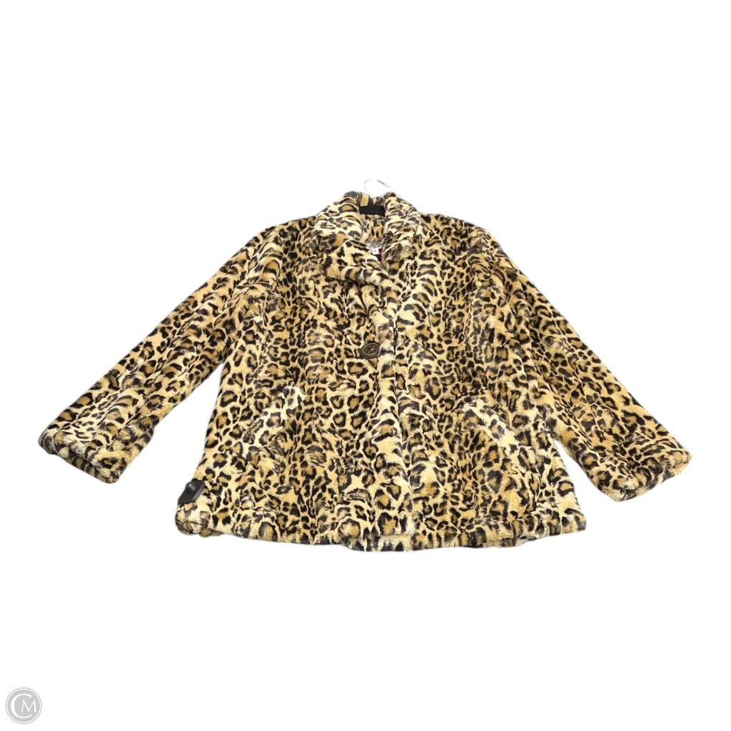 Coat Faux Fur & Sherpa By Ivy Jane In Animal Print, Size: S