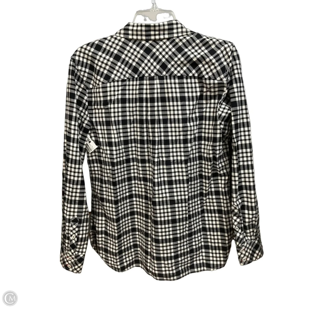 Top Long Sleeve By Talbots In Black & White, Size: M