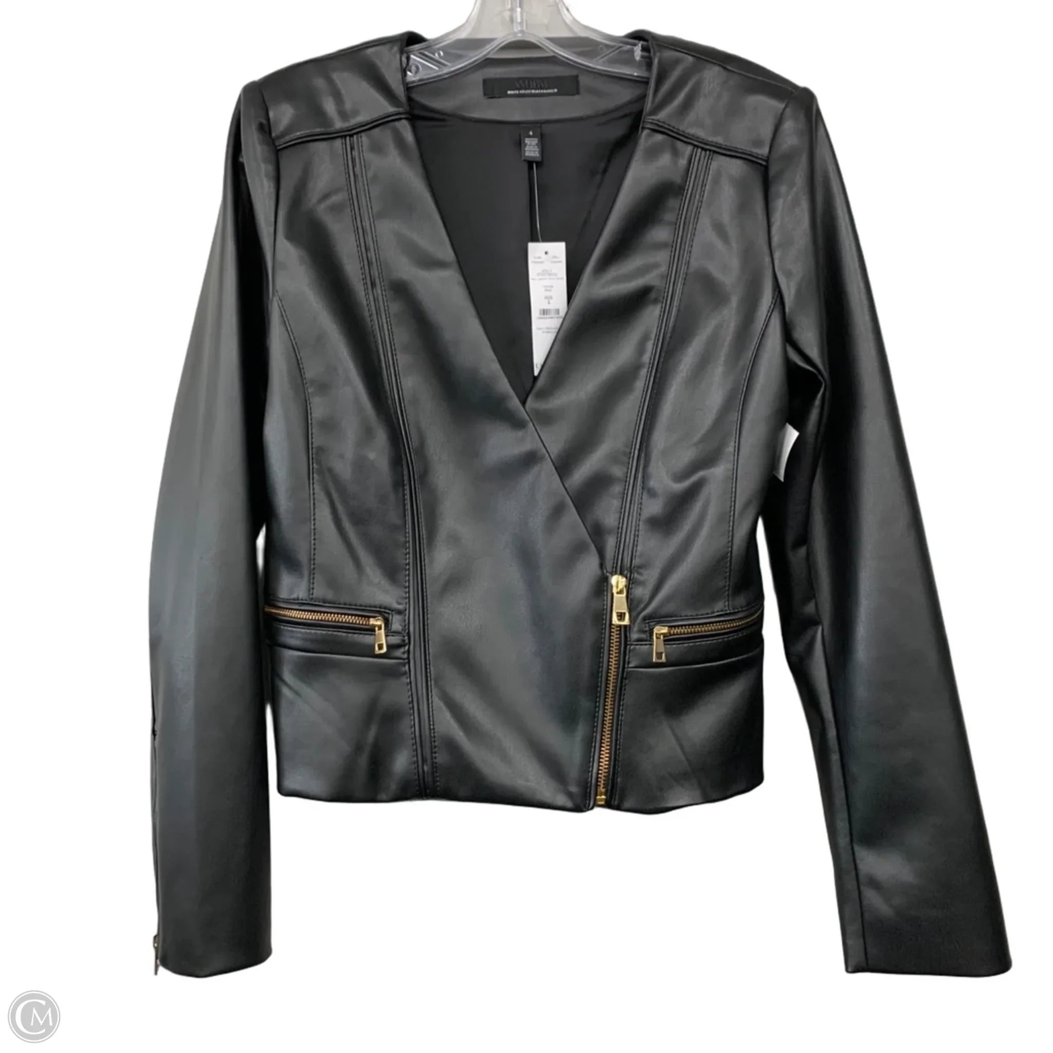 Jacket Moto By White House Black Market In Black, Size: 4