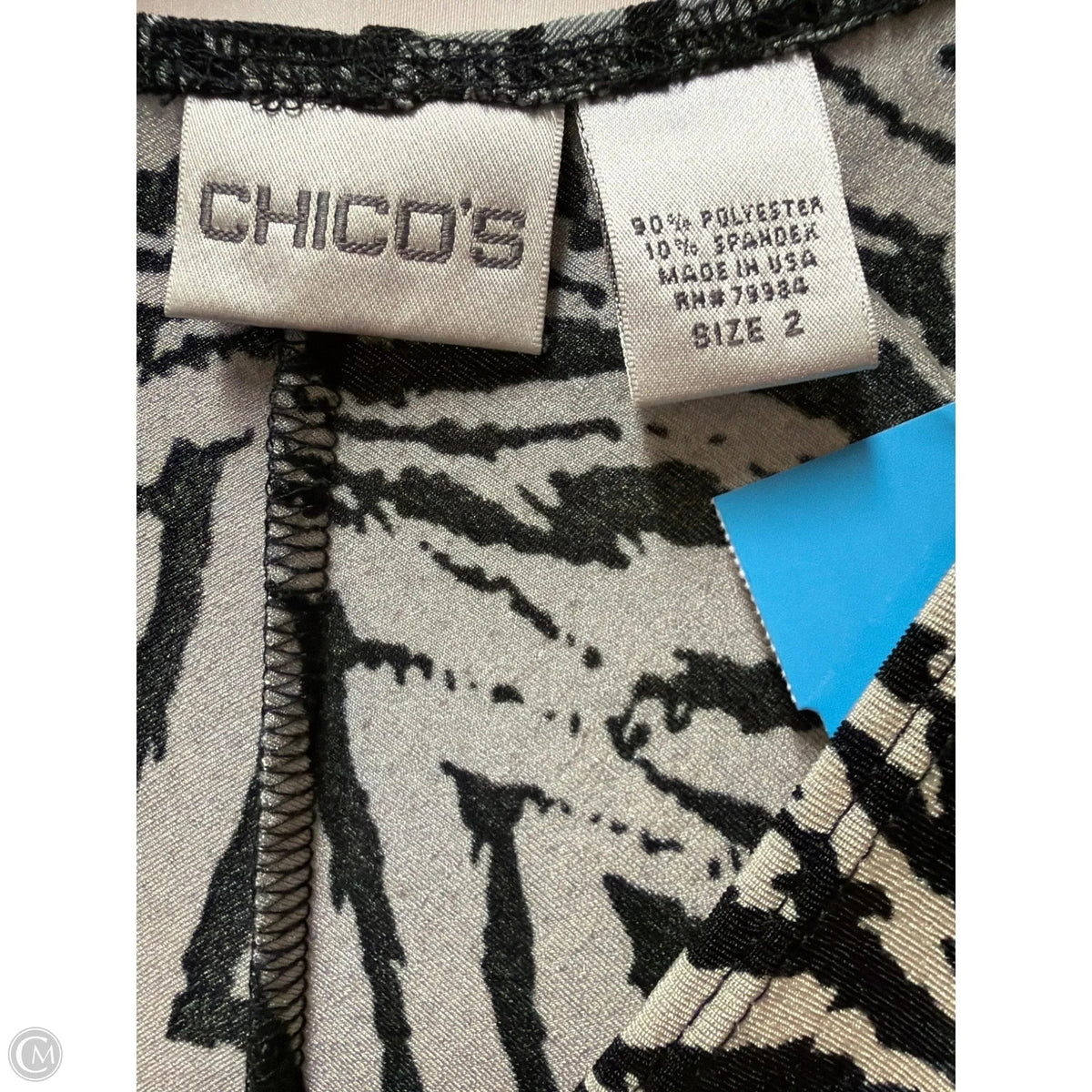 Dress Casual Midi By Chicos In Black & Grey, Size: L