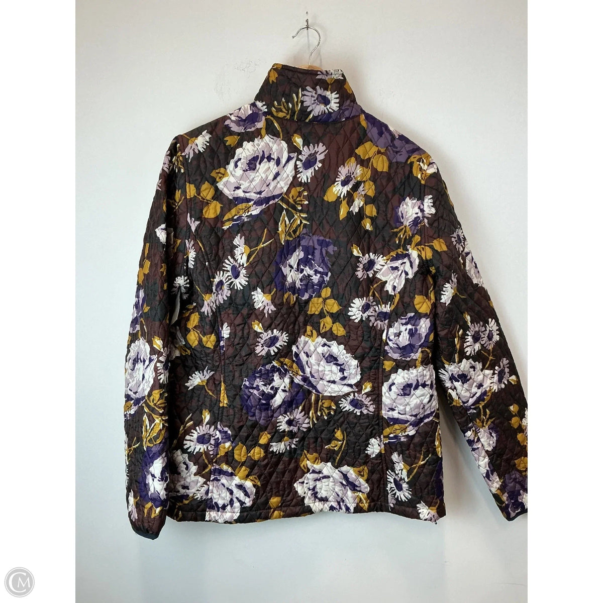 Jacket Puffer & Quilted By Lands End In Floral Print, Size: L
