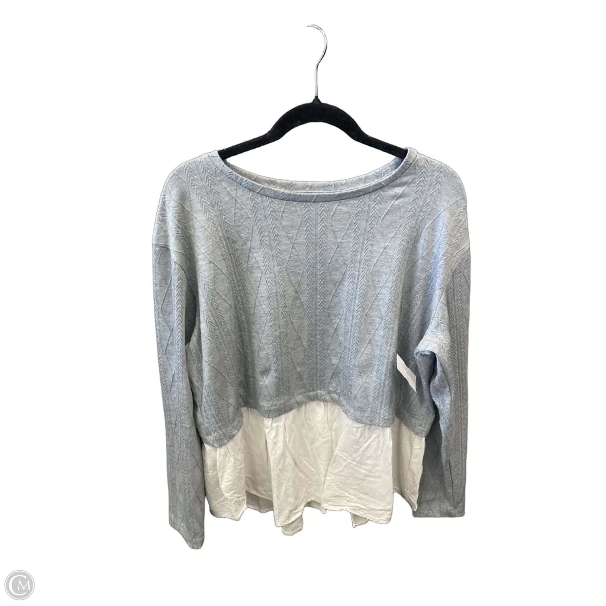 Top Long Sleeve By Maurices In Grey & White, Size: Xxl