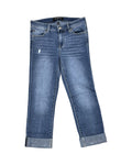 Jeans Cropped By Liverpool In Blue Denim, Size:2