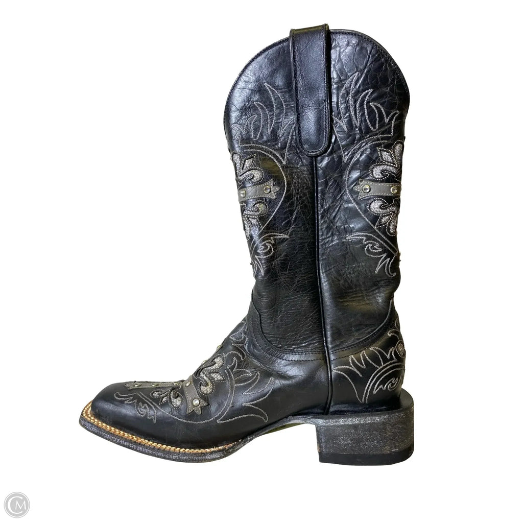 Boots Western By Cavender’s In Black & Silver, Size: 6.5