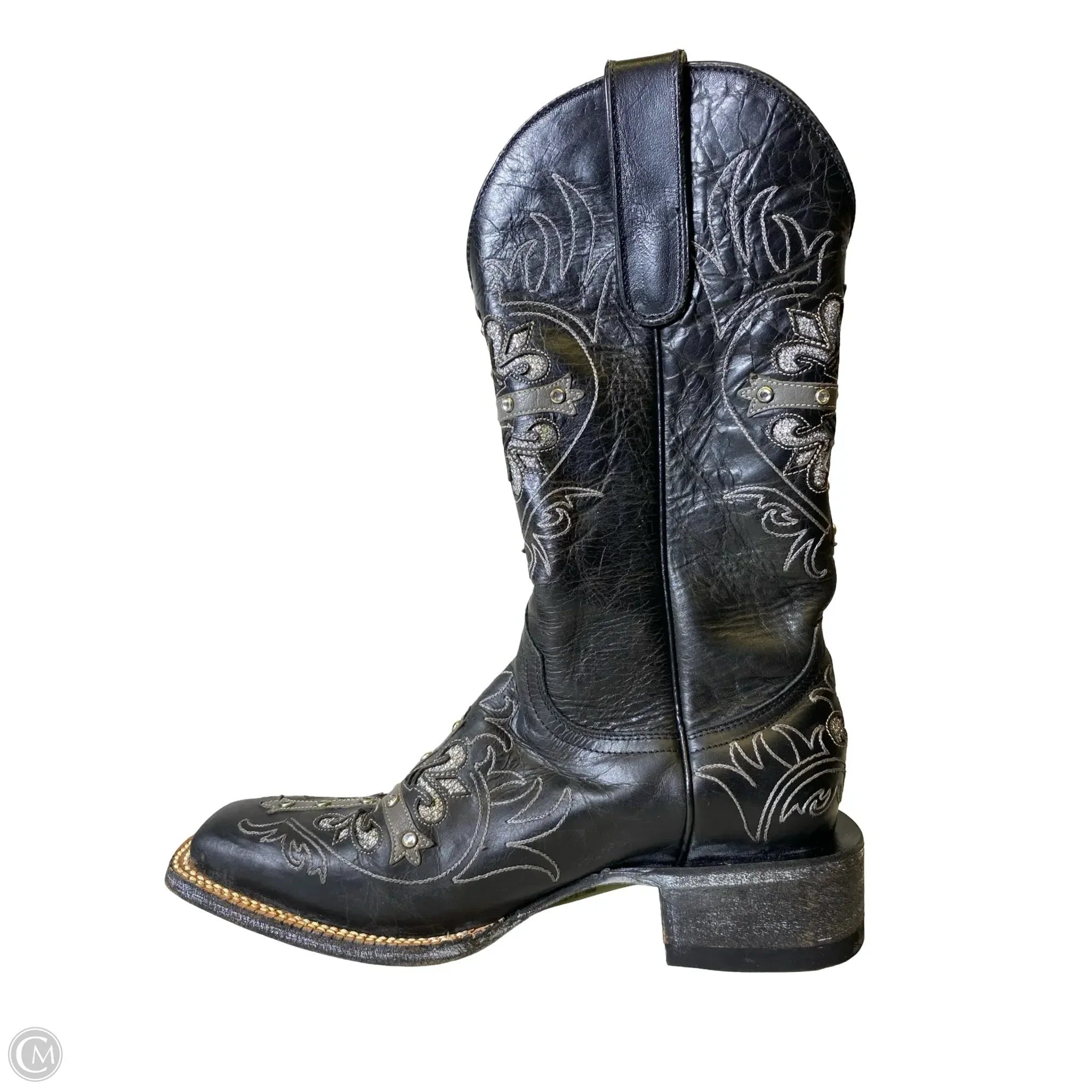 Boots Western By Cavender’s In Black & Silver, Size: 6.5
