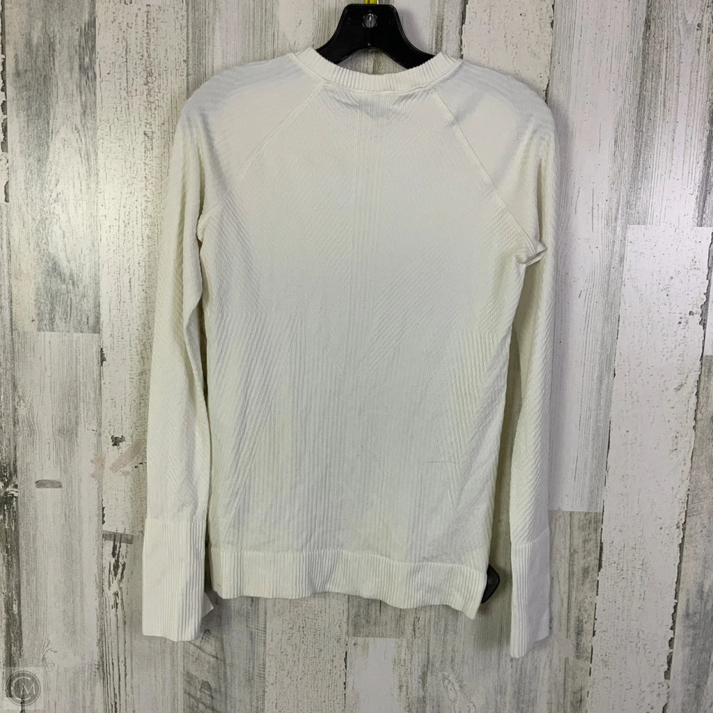 Athletic Top Long Sleeve Crewneck By Lululemon In White, Size: M