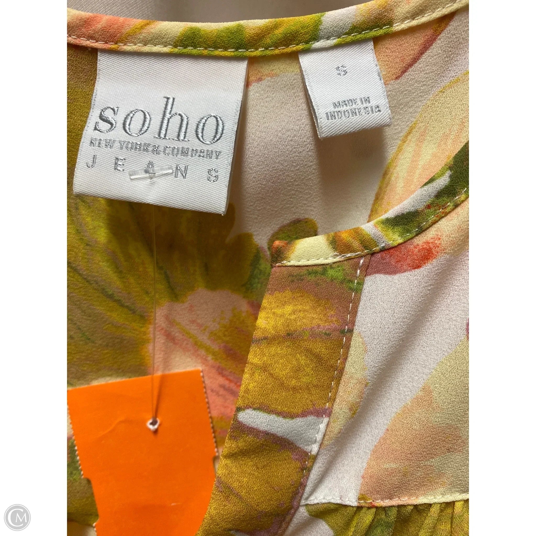 Top Short Sleeve By Soho Apparel In Yellow, Size: S