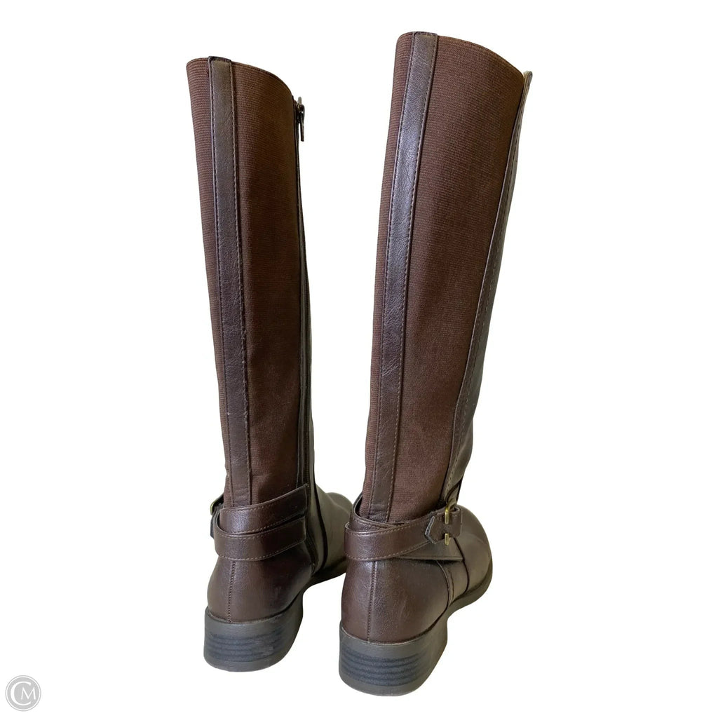 Boots Knee Flats By Nine West In Brown, Size: 10